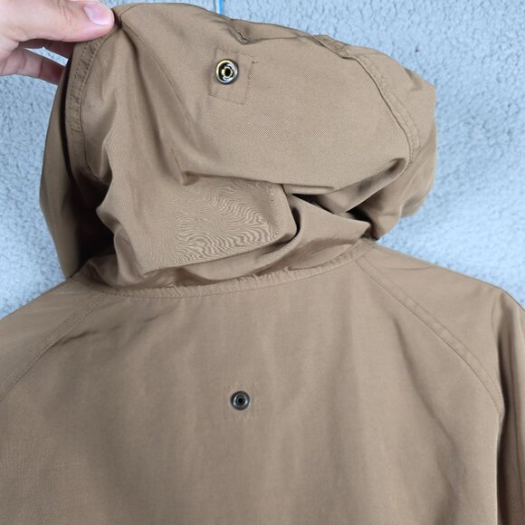 H&M Jacket Mens SIze Large Brown Field Light Parka Full Zip Hooded Fisherman - Picture 11 of 12